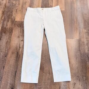 Ann Taylor white ankle pant, notched hem , size 4